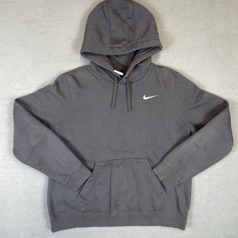 Nike Team Club Pullover Hoodie Womens Large Gray CJ1789-060 Fleece Soft